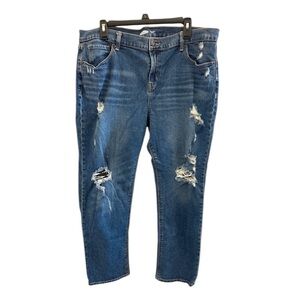 Old Navy Mid-Rise Boyfriend Straight Ripped Jeans for Women size 14